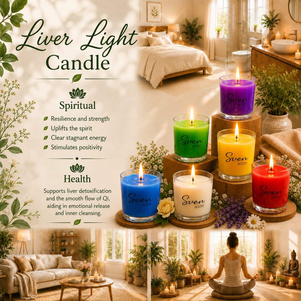 Liver Light Candle (SVEN SCENT Herbal Wellness Candle)